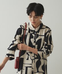 OPAQUE.CLIP | ジオメトリック/レオパードプリントワンピース(ワンピース)