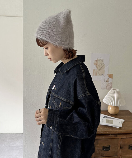 DISCOAT（ディスコート）の「ブラッシングスクエアビーニー（ニットキャップ/ビーニー・レディース・アイボリー/ライトグレー・FREE）」の20枚目の写真