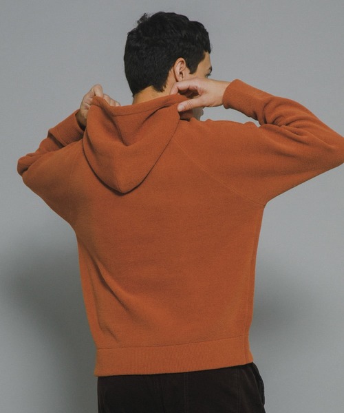 URBAN RESEARCH Sonny Label（アーバンリサーチサニーレーベル）の「フリースライクモールニットパーカー（パーカー・メンズ・ブラック/グレー系その他/オレンジ・MEDIUM/LARGE）」の8枚目の写真