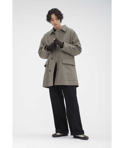 MHL.（エムエイチエル）の「BASIC WOOL MELTON（ダウンジャケット/コート・メンズ・チャコール/ベージュ・LARGE/MEDIUM/SMALL）」の8枚目の写真