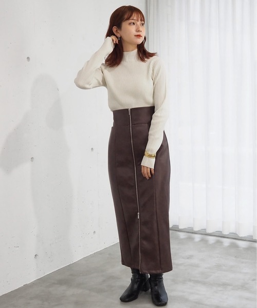 tiptop（ティップトップ）の「リブハイネックニットプルオーバー（ニット/セーター・レディース・ダークブルー/ホワイト系その他/レッド/ブラック/オフホワイト/ブラック系その他/チャコールグレー/ブルー・FREE）」の12枚目の写真