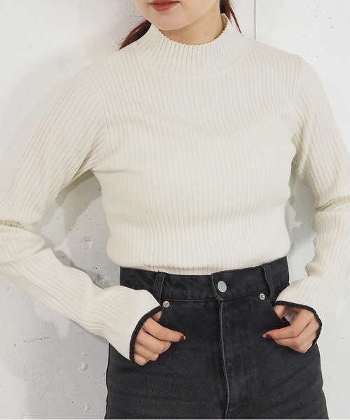 tiptop（ティップトップ）の「リブハイネックニットプルオーバー（ニット/セーター・レディース・ダークブルー/ホワイト系その他/レッド/ブラック/オフホワイト/ブラック系その他/チャコールグレー/ブルー・FREE）」の21枚目の写真