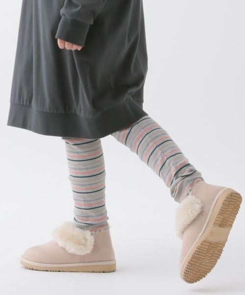 BAYFLOW（ベイフロー）の「★プチプラ￥1790[シーズンレス♪]ボーダーリブレギンス(KIDS)（レギンス/スパッツ・キッズ・ブラック/ネイビー/グレー/ピンク/パープル・130cm/150cm/110cm/140cm/120cm）」の3枚目の写真