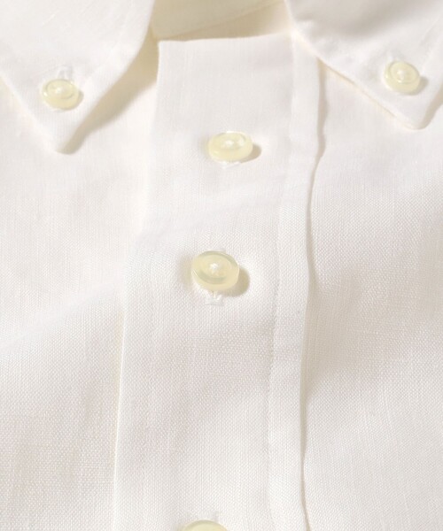 BEAMS F(ビームスエフ)の「【別注】Brooks Brothers / リネン ソリッド ショートスリーブ プルオーバー ボタンダウン シャツ(シャツ/ブラウス・メンズ・ベージュ/ブラック系その他4/ホワイト/ブラウン系その他5/ネイビー・SMALL/LARGE/MEDIUM)」の8枚目の写真