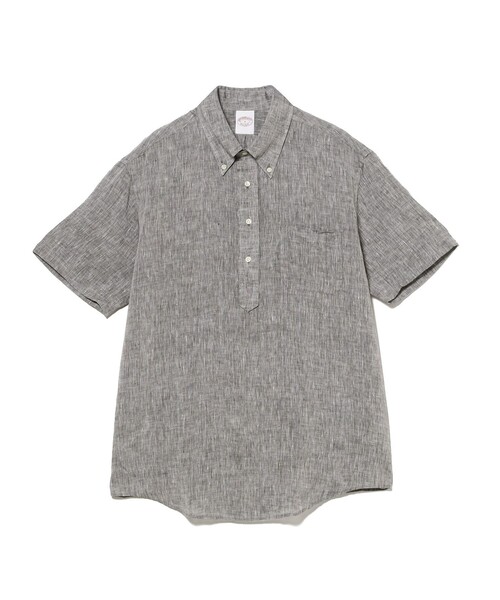 BEAMS F(ビームスエフ)の「【別注】Brooks Brothers / リネン ソリッド ショートスリーブ プルオーバー ボタンダウン シャツ(シャツ/ブラウス・メンズ・ベージュ/ブラック系その他4/ホワイト/ブラウン系その他5/ネイビー・SMALL/LARGE/MEDIUM)」の9枚目の写真