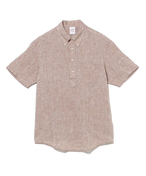 BEAMS F(ビームスエフ)の「【別注】Brooks Brothers / リネン ソリッド ショートスリーブ プルオーバー ボタンダウン シャツ(シャツ/ブラウス・メンズ・ベージュ/ブラック系その他4/ホワイト/ブラウン系その他5/ネイビー・SMALL/LARGE/MEDIUM)」の12枚目の写真