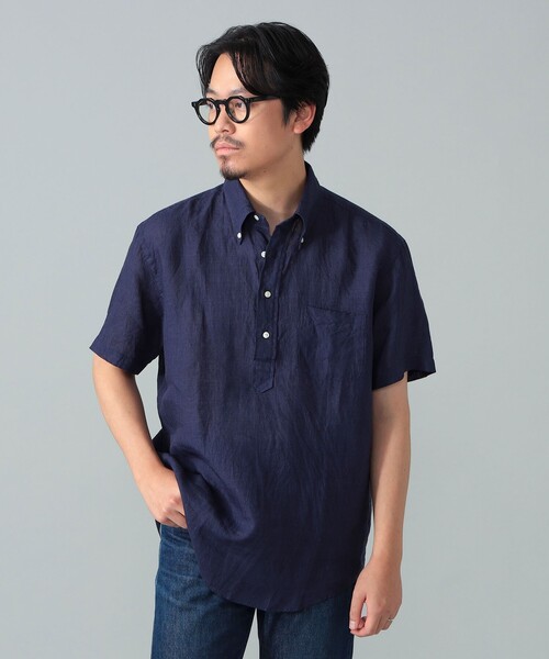 BEAMS F(ビームスエフ)の「【別注】Brooks Brothers / リネン ソリッド ショートスリーブ プルオーバー ボタンダウン シャツ(シャツ/ブラウス・メンズ・ベージュ/ブラック系その他4/ホワイト/ブラウン系その他5/ネイビー・SMALL/LARGE/MEDIUM)」の15枚目の写真