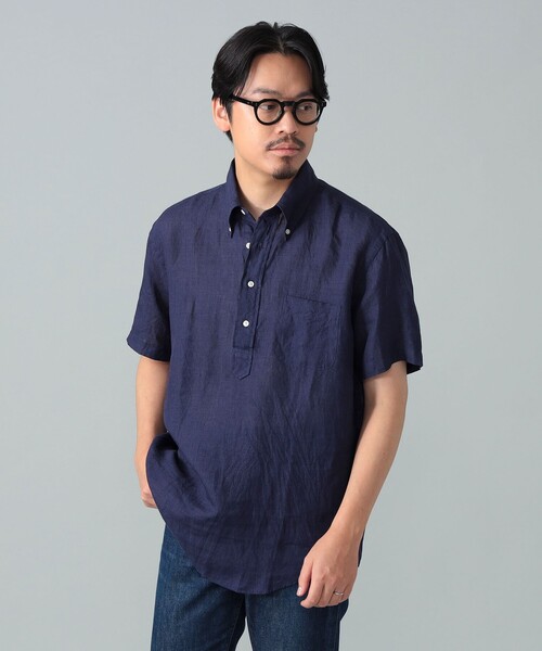 BEAMS F(ビームスエフ)の「【別注】Brooks Brothers / リネン ソリッド ショートスリーブ プルオーバー ボタンダウン シャツ(シャツ/ブラウス・メンズ・ベージュ/ブラック系その他4/ホワイト/ブラウン系その他5/ネイビー・SMALL/LARGE/MEDIUM)」の16枚目の写真