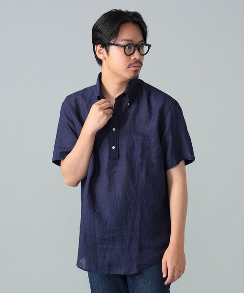 BEAMS F(ビームスエフ)の「【別注】Brooks Brothers / リネン ソリッド ショートスリーブ プルオーバー ボタンダウン シャツ(シャツ/ブラウス・メンズ・ベージュ/ブラック系その他4/ホワイト/ブラウン系その他5/ネイビー・SMALL/LARGE/MEDIUM)」の17枚目の写真