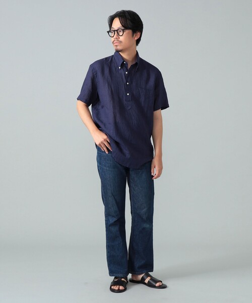 BEAMS F(ビームスエフ)の「【別注】Brooks Brothers / リネン ソリッド ショートスリーブ プルオーバー ボタンダウン シャツ(シャツ/ブラウス・メンズ・ベージュ/ブラック系その他4/ホワイト/ブラウン系その他5/ネイビー・SMALL/LARGE/MEDIUM)」の18枚目の写真