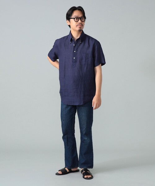 BEAMS F(ビームスエフ)の「【別注】Brooks Brothers / リネン ソリッド ショートスリーブ プルオーバー ボタンダウン シャツ(シャツ/ブラウス・メンズ・ベージュ/ブラック系その他4/ホワイト/ブラウン系その他5/ネイビー・SMALL/LARGE/MEDIUM)」の19枚目の写真