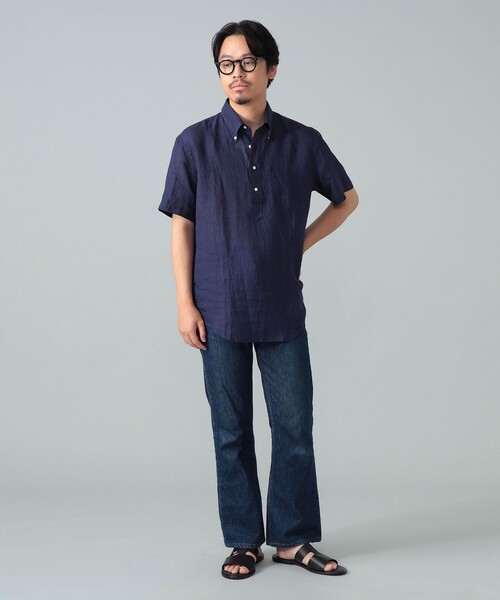 BEAMS F(ビームスエフ)の「【別注】Brooks Brothers / リネン ソリッド ショートスリーブ プルオーバー ボタンダウン シャツ(シャツ/ブラウス・メンズ・ベージュ/ブラック系その他4/ホワイト/ブラウン系その他5/ネイビー・SMALL/LARGE/MEDIUM)」の20枚目の写真