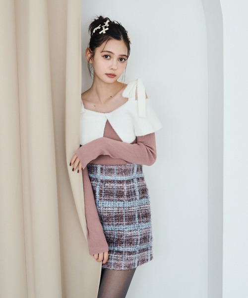 REDYAZEL（レディアゼル）の「ファンシーチェックミニスカート（スカート・レディース・ブラック/ベージュ/ボルドー・SMALL/MEDIUM）」の3枚目の写真