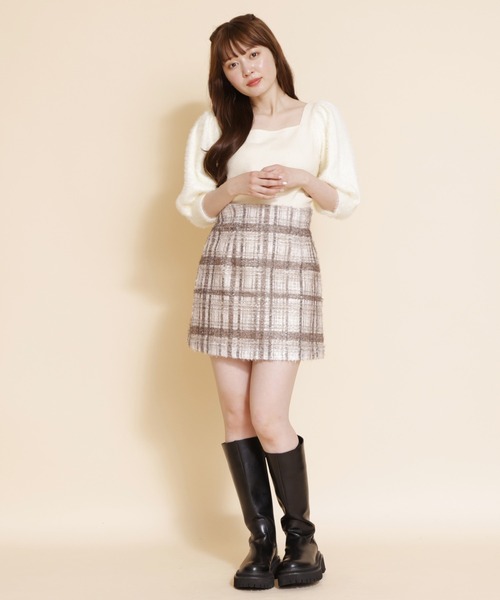 REDYAZEL（レディアゼル）の「ファンシーチェックミニスカート（スカート・レディース・ブラック/ベージュ/ボルドー・SMALL/MEDIUM）」の10枚目の写真