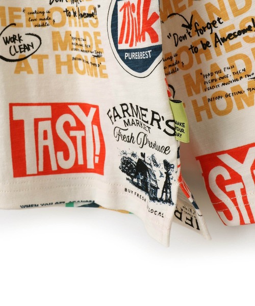 MAKE YOUR DAY（メイクユアデイ）の「レトロステッカー総柄長袖Tシャツ■80～140cm（Tシャツ/カットソー・キッズ・ベージュ/オフホワイト・80/90/100/110/120/130/140）」の17枚目の写真