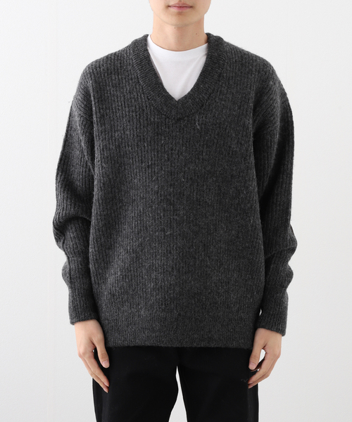 JOURNAL STANDARD（ジャーナルスタンダード）の「LUCEBER / ルースバー Vネックエルボーパッチセーター（ニット/セーター・メンズ・ブラック/ブラウン系その他/ライトブルー・MEDIUM/LARGE）」の12枚目の写真