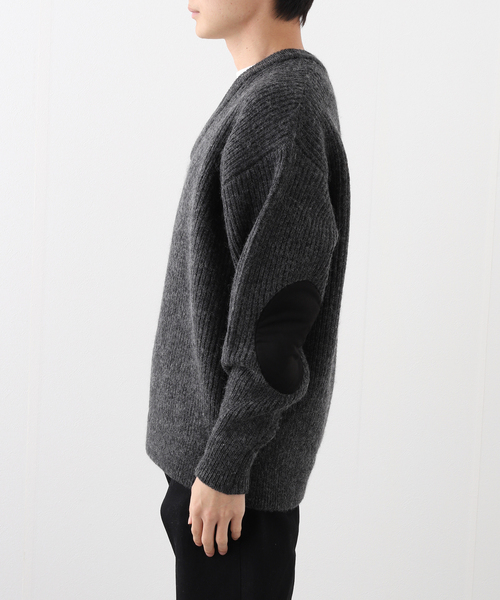 JOURNAL STANDARD（ジャーナルスタンダード）の「LUCEBER / ルースバー Vネックエルボーパッチセーター（ニット/セーター・メンズ・ブラック/ブラウン系その他/ライトブルー・MEDIUM/LARGE）」の13枚目の写真