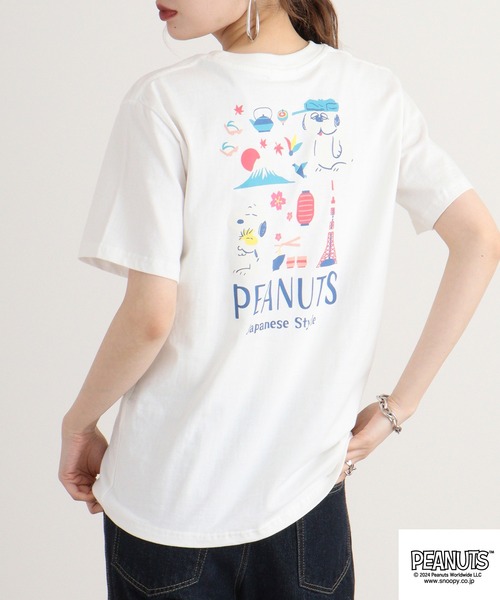 PEANUTS（ピーナッツ）の「PEANUTS 日本柄Tシャツ（Tシャツ/カットソー・メンズ・ブラック/ブルーグレー/オフホワイト・M/L/LL）」の4枚目の写真