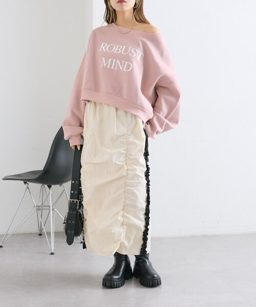 w closet（ダブルクローゼット）の「サイドラインフリルスカート（スカート・レディース・ブラック/アイボリー/ボルドー・FREE）」の11枚目の写真