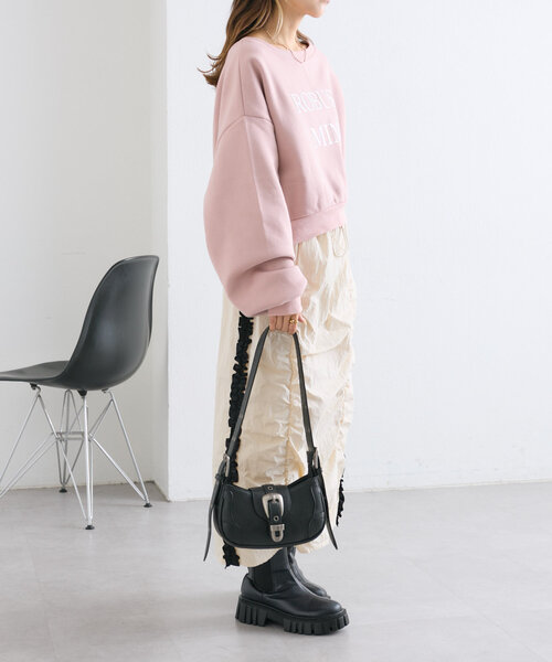 w closet（ダブルクローゼット）の「サイドラインフリルスカート（スカート・レディース・ブラック/アイボリー/ボルドー・FREE）」の14枚目の写真