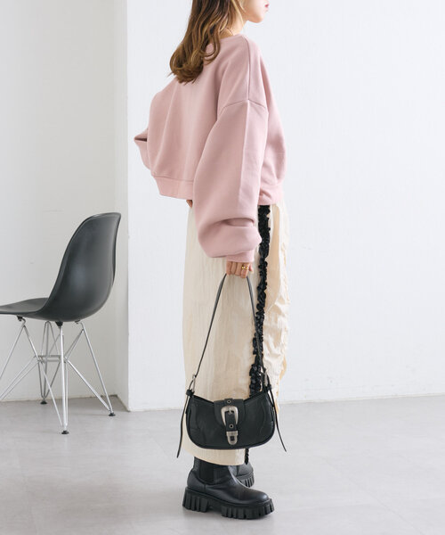 w closet（ダブルクローゼット）の「サイドラインフリルスカート（スカート・レディース・ブラック/アイボリー/ボルドー・FREE）」の15枚目の写真