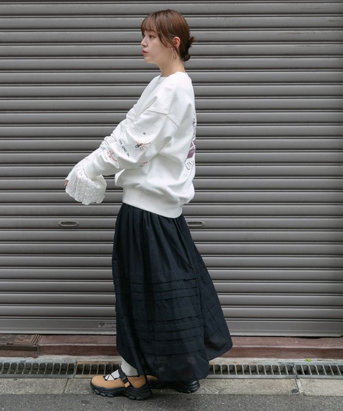 KBF（ケイビーエフ）の「ボリュームタックスカート（スカート・レディース・ブラック/オフホワイト・ONE）」の10枚目の写真