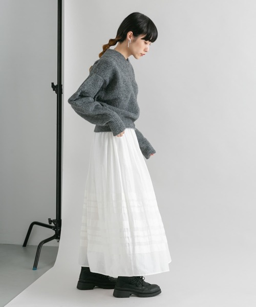 KBF（ケイビーエフ）の「ボリュームタックスカート（スカート・レディース・ブラック/オフホワイト・ONE）」の15枚目の写真