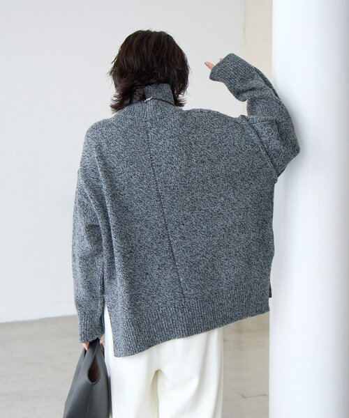 あんこ様【リヴドロワ】暖かな素材 MIXヤーン タートルニット 予約【暖かな素材感/リバイバル】MIXヤーンタートルニット