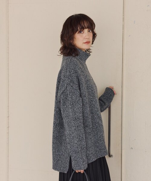 暖かな素材感/リバイバル】MIXヤーンタートルニット（ニット/セーター