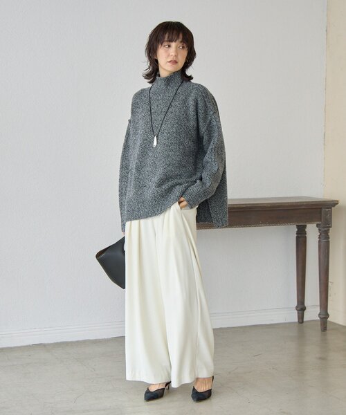 暖かな素材感/リバイバル】MIXヤーンタートルニット（ニット/セーター