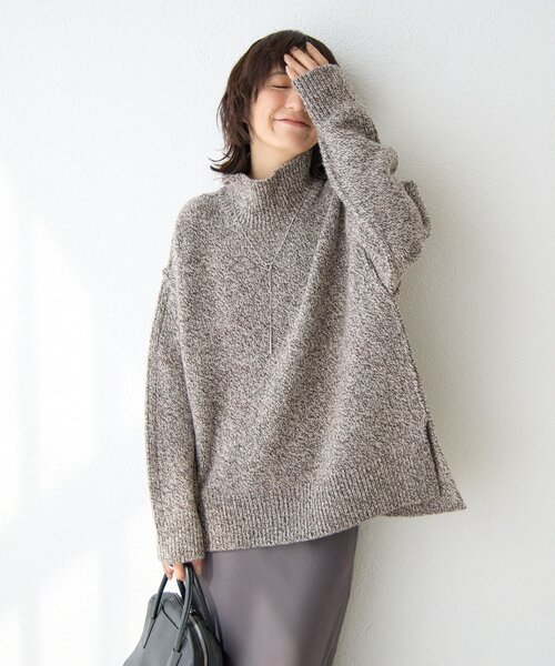 暖かな素材感/リバイバル】MIXヤーンタートルニット（ニット/セーター