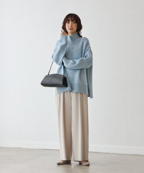RIVE DROITE（リヴドロワ）の「【暖かな素材感/リバイバル】MIXヤーンタートルニット（ニット/セーター・レディース・ホワイト系その他/チャコールグレー/ブラウン/サックスブルー・FREE）」の17枚目の写真