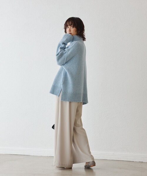 RIVE DROITE（リヴドロワ）の「【暖かな素材感/リバイバル】MIXヤーンタートルニット（ニット/セーター・レディース・ホワイト系その他/チャコールグレー/ブラウン/サックスブルー・FREE）」の19枚目の写真