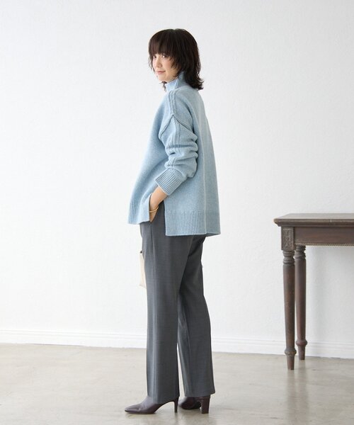 今季 リヴドロワ MIXヤーンタートルニット 肉厚ニット カシミヤ混 エクリュ 今季 リヴドロワ MIXヤーンタートルニット 肉厚ニット カシミヤ混