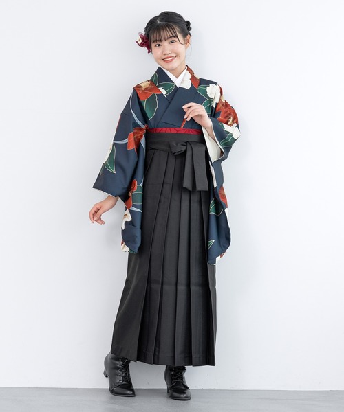 セール】floroハイジュニア袴4点セット（着物・襦袢・下帯・袴