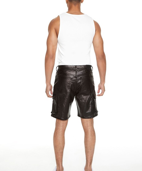 FOREVER 21（フォーエバー トゥエンティーワン）の「デニムハーフショートパンツ（デニムパンツ・メンズ・ブラック・32inch/34inch）」の4枚目の写真