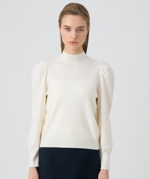 ANAYI（アナイ）の「スプリングメリノハイネックプルオーバー（ニット/セーター・レディース・ブラック/オフホワイト・36/38）」の3枚目の写真