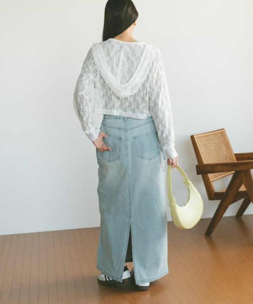 VANNIE U（ヴァニーユー）の「シアーレースフーディー/ジップパーカー（パーカー・レディース・アイボリー/ブラック・FREE）」の22枚目の写真