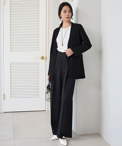 【洗える】シンセティックミラノリブ ニットジャケット　今季　未使用 セール】【洗える】シンセティックミラノリブ ニットジャケット（ノー