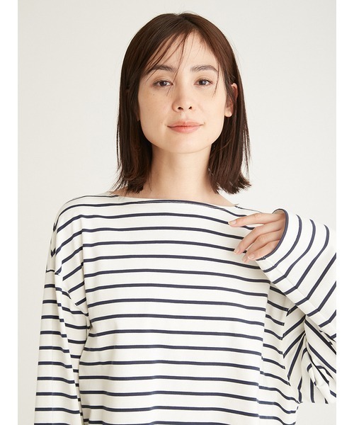 セール】eco ボーダーロングスリーブTシャツ（Tシャツ
