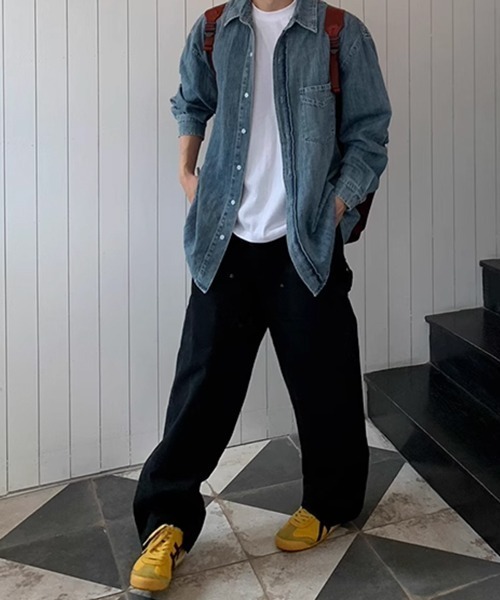 NOWLE（ノウル）の「【NOWLE】ワイドシルエット リベット ワークパンツ（チノパンツ・メンズ・ダークブラウン/ブラック・X-LARGE/MEDIUM/LARGE/SMALL）」の6枚目の写真