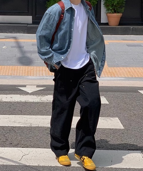 NOWLE（ノウル）の「【NOWLE】ワイドシルエット リベット ワークパンツ（チノパンツ・メンズ・ダークブラウン/ブラック・X-LARGE/MEDIUM/LARGE/SMALL）」の11枚目の写真