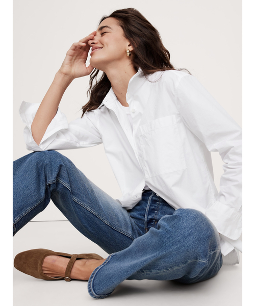 Banana Republic(バナナリパブリック)の「オーバーサイズ シャツ(シャツ/ブラウス・レディース・ピンク/ホワイト/ライトブルー/カーキ/ブルー/マルチ・XS/S/M/L)」の18枚目の写真