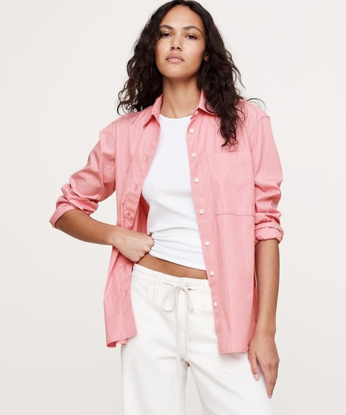 Banana Republic(バナナリパブリック)の「オーバーサイズ シャツ(シャツ/ブラウス・レディース・ピンク/ホワイト/ライトブルー/カーキ/ブルー/マルチ・XS/S/M/L)」の5枚目の写真