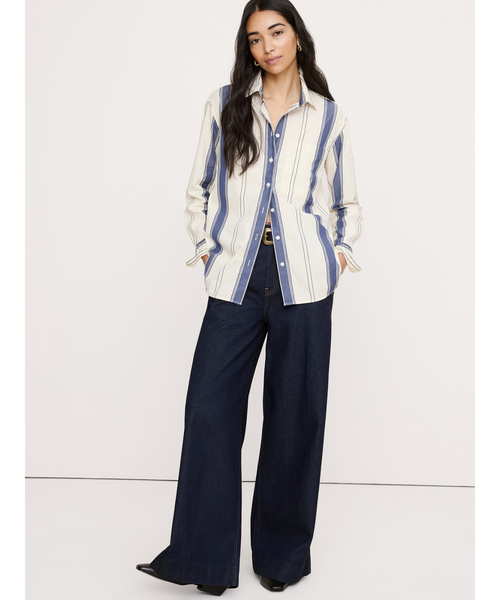 Banana Republic(バナナリパブリック)の「オーバーサイズ シャツ(シャツ/ブラウス・レディース・ピンク/ホワイト/ライトブルー/カーキ/ブルー/マルチ・XS/S/M/L)」の13枚目の写真