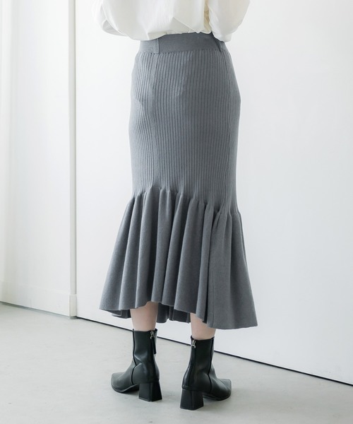coca（coca）（コカ）の「リブニット裾フレアスカート（スカート・レディース・グレー/ブラック・M/L）」の18枚目の写真
