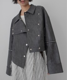 VACANCY | アシンメトリーヴィガンレザー2wayライダースジャケット(その他アウター)