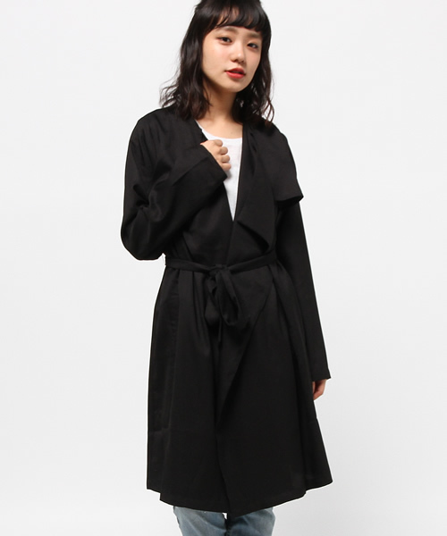 Chico（チコ）の「【who's who Chico】ドレープ衿ロングコート（トレンチコート・レディース・カーキ/ベージュ/ブラック・FREE）」の20枚目の写真