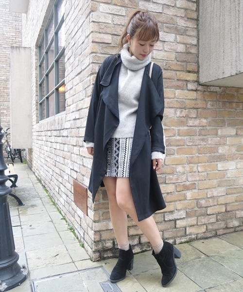 Chico（チコ）の「【who's who Chico】ドレープ衿ロングコート（トレンチコート・レディース・カーキ/ベージュ/ブラック・FREE）」の19枚目の写真