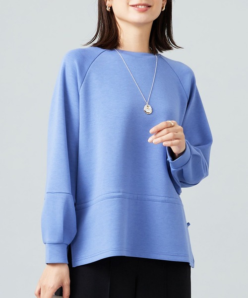 BELLUNA PLUS(ベルーナ)の「とろみ素材ドロスト使いプルオーバー(Tシャツ/カットソー・レディース・アイボリー/ネイビー/ライラック・LARGE/X-LARGE/MEDIUM)」の9枚目の写真
